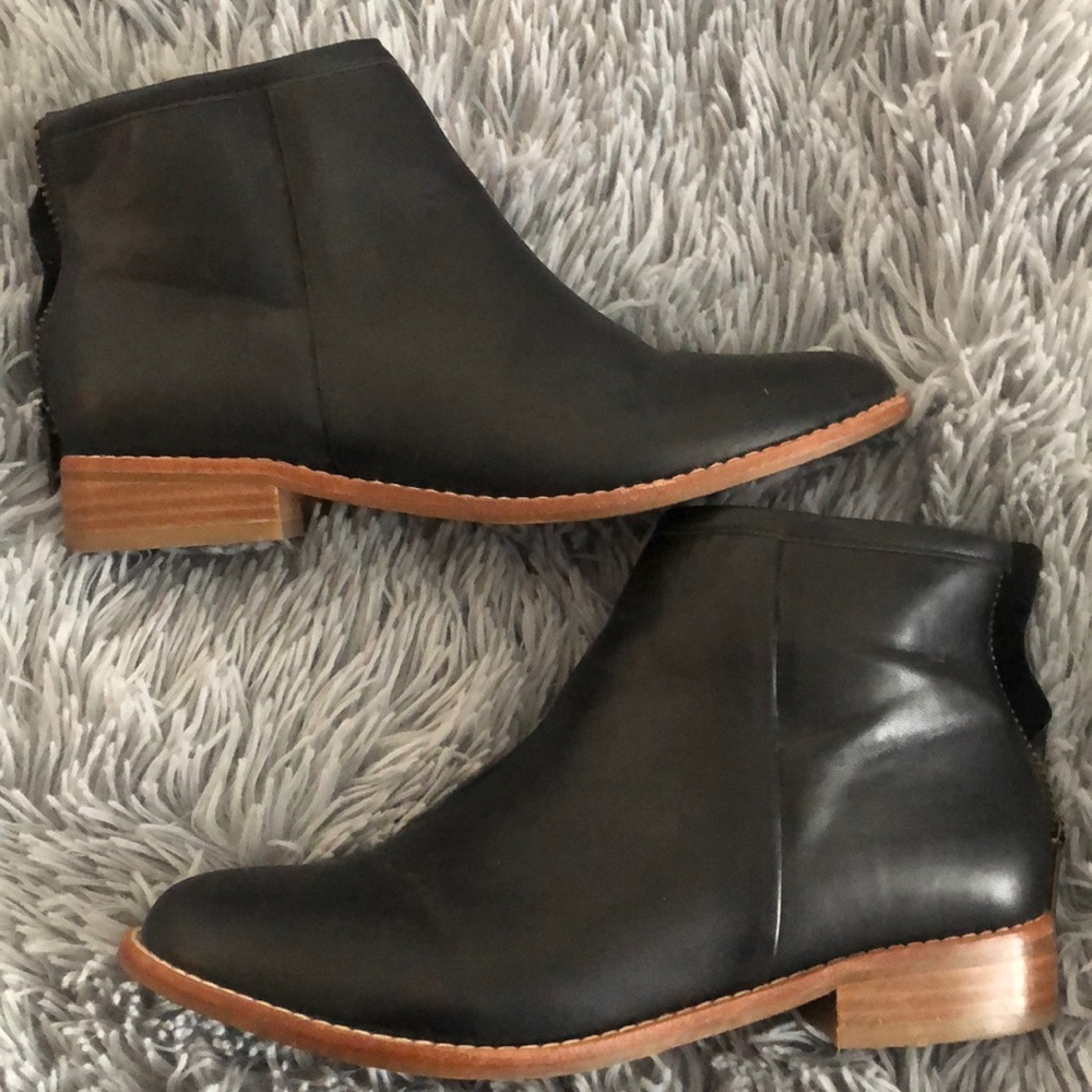 Black Leather Ankle Boots
